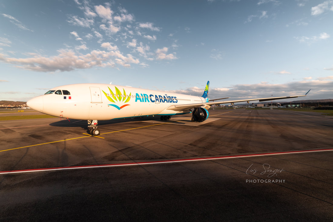 Air Caraibes with a missing engine